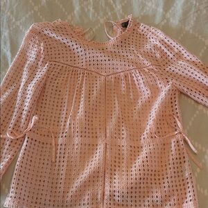 Light Pink Eyelet Lace Peasant Blouse